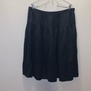 Vintage black A-line midi office skirt